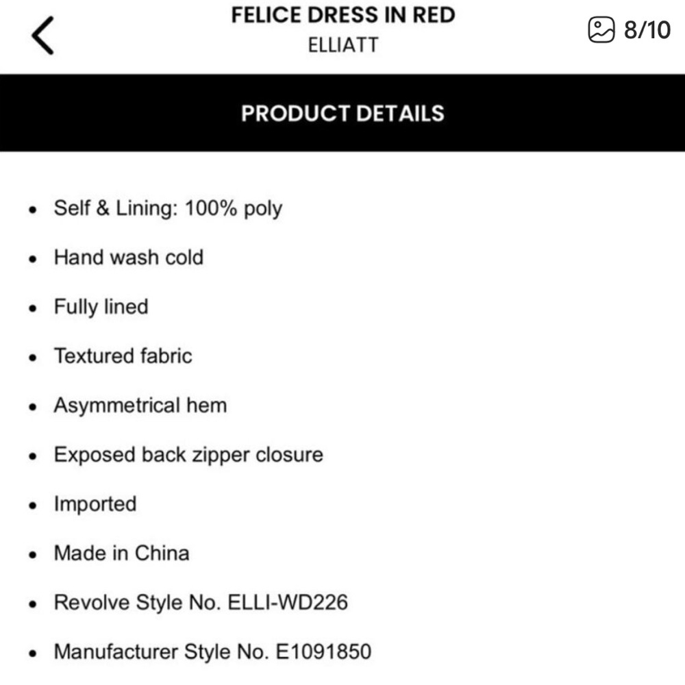 Elliatt Scarlet “Felice” Asymmetrical Midi Dress from Revolve - Picture 10 of 12